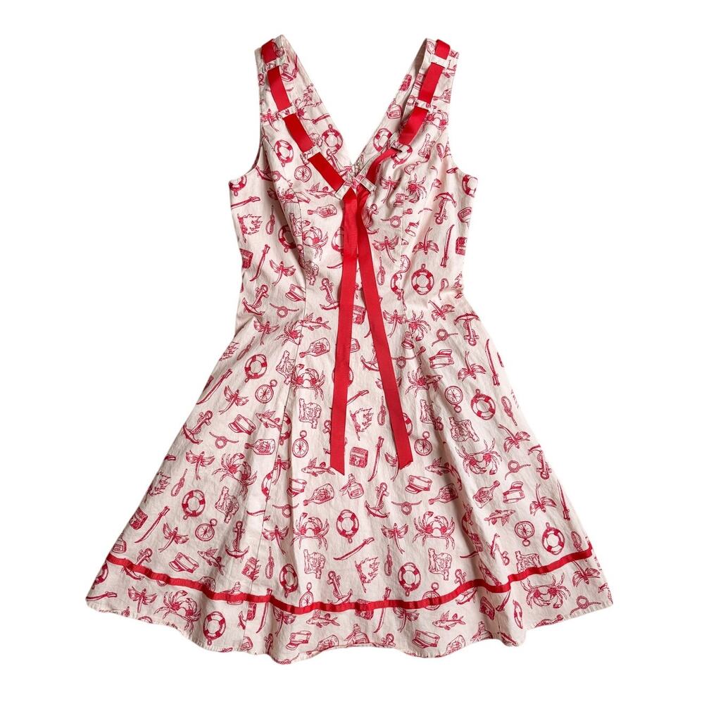 Hell Bunny Mini Dress Retro Pinup Rockabilly 50s Sailor Nautical Pockets Alizea
